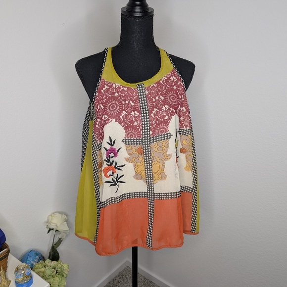 💘 Anthropologie Vineet Bahl Jardin Swing Tank - Picture 2 of 6